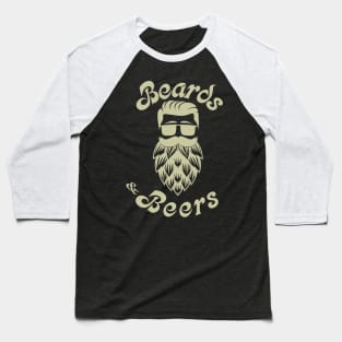 Beards & Beers - Tan Baseball T-Shirt